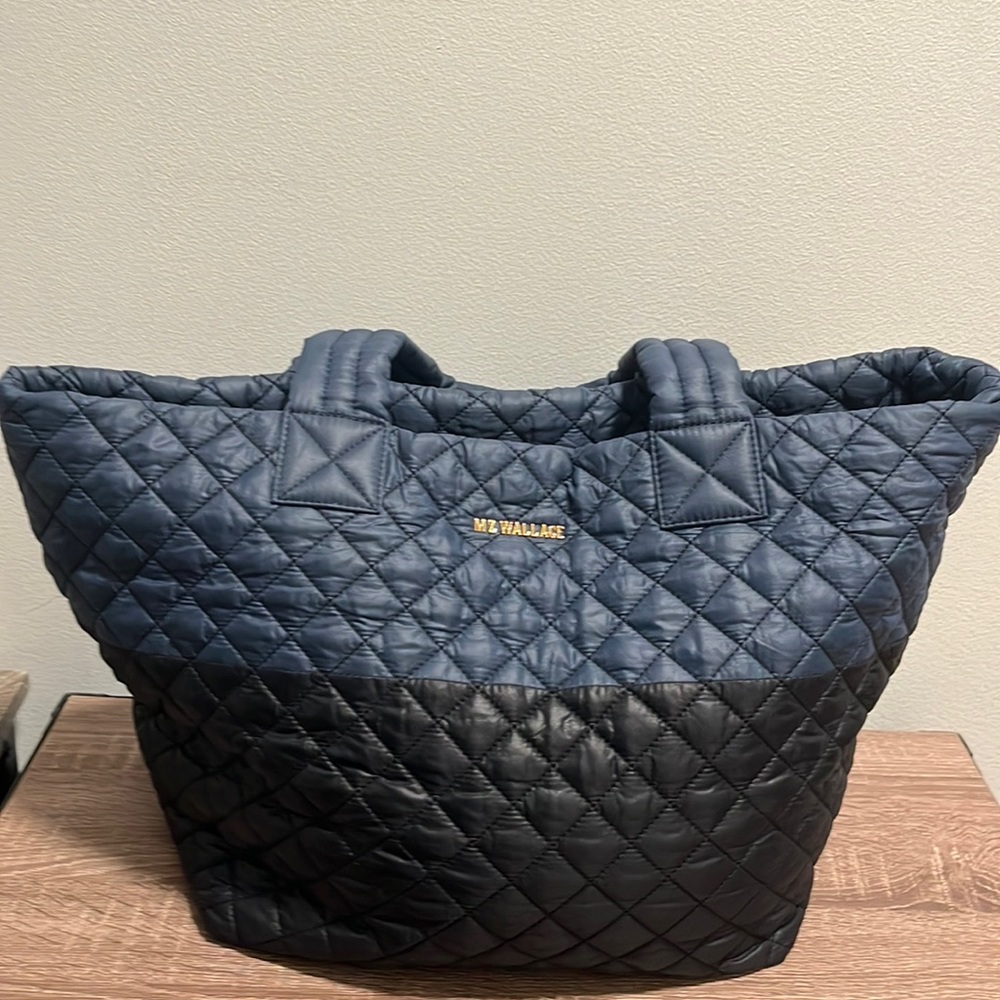 MZ Wallace Two Tone Blue Medium Metro Tote